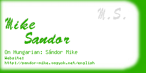 mike sandor business card
